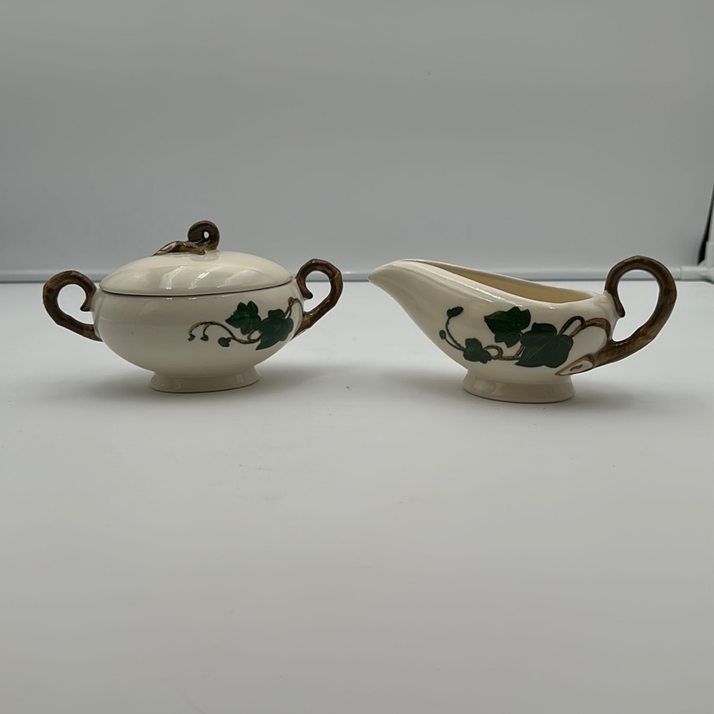 Poppytrail Sugar and Creamer in the Pattern California Ivy